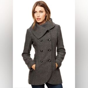 Jessica Simpson Gray Textured Pea Coat